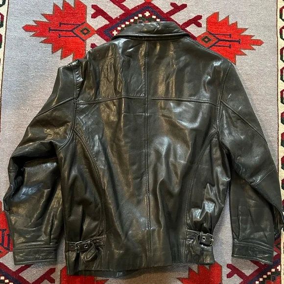 Vintage Black Lambskin Leather Bomber Jacket - Picture 9 of 11